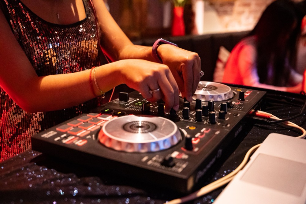 DJ mixing at Bouchon Wine Bar